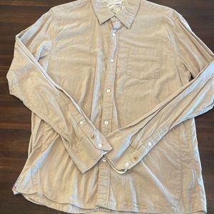 Quicksilver button down tan linen LG